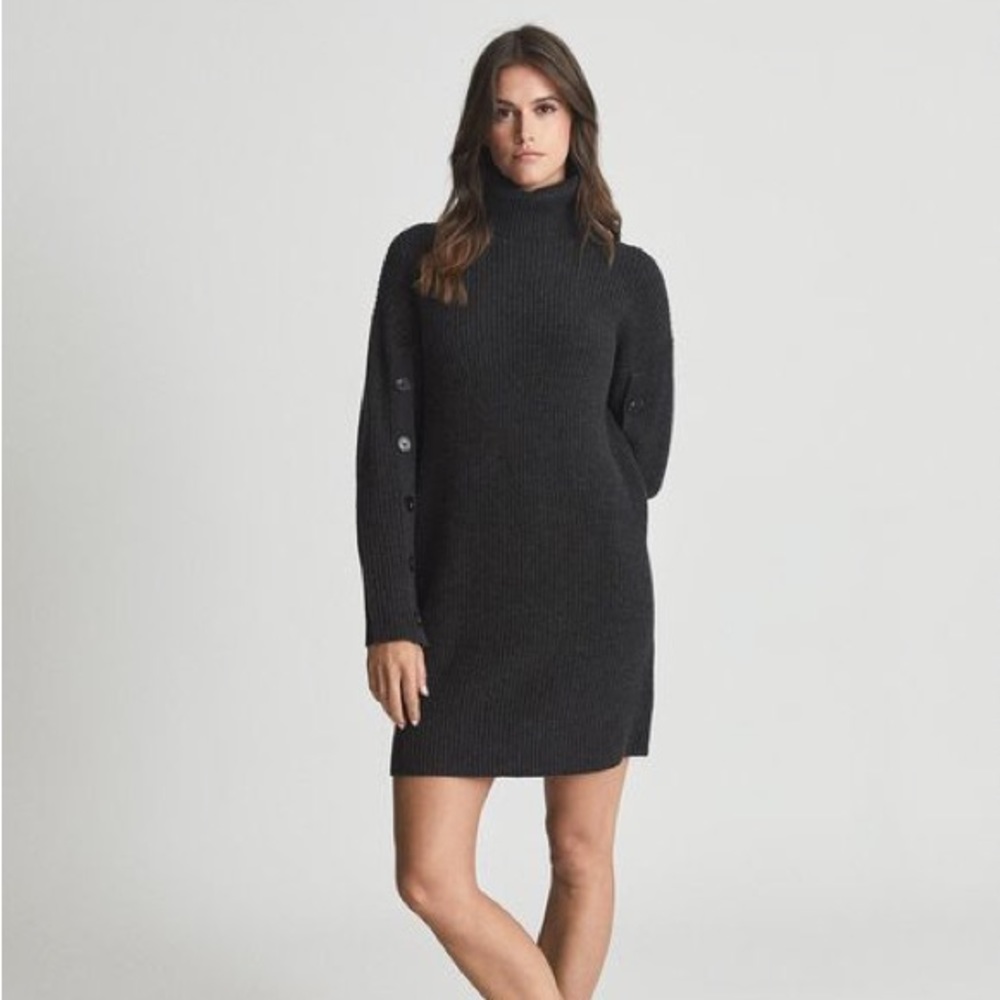 Reiss Maggie Cashmere Blend Roll Neck Dress